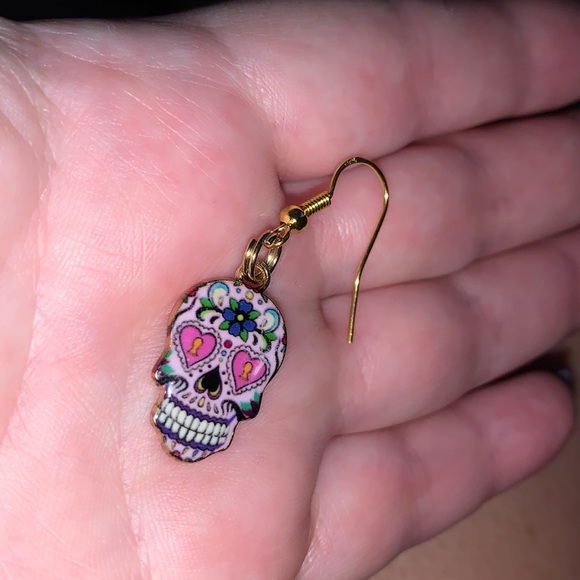 🖤🖤🖤Sugar skull earrings 🕷Halloween - Picture 5 of 5
